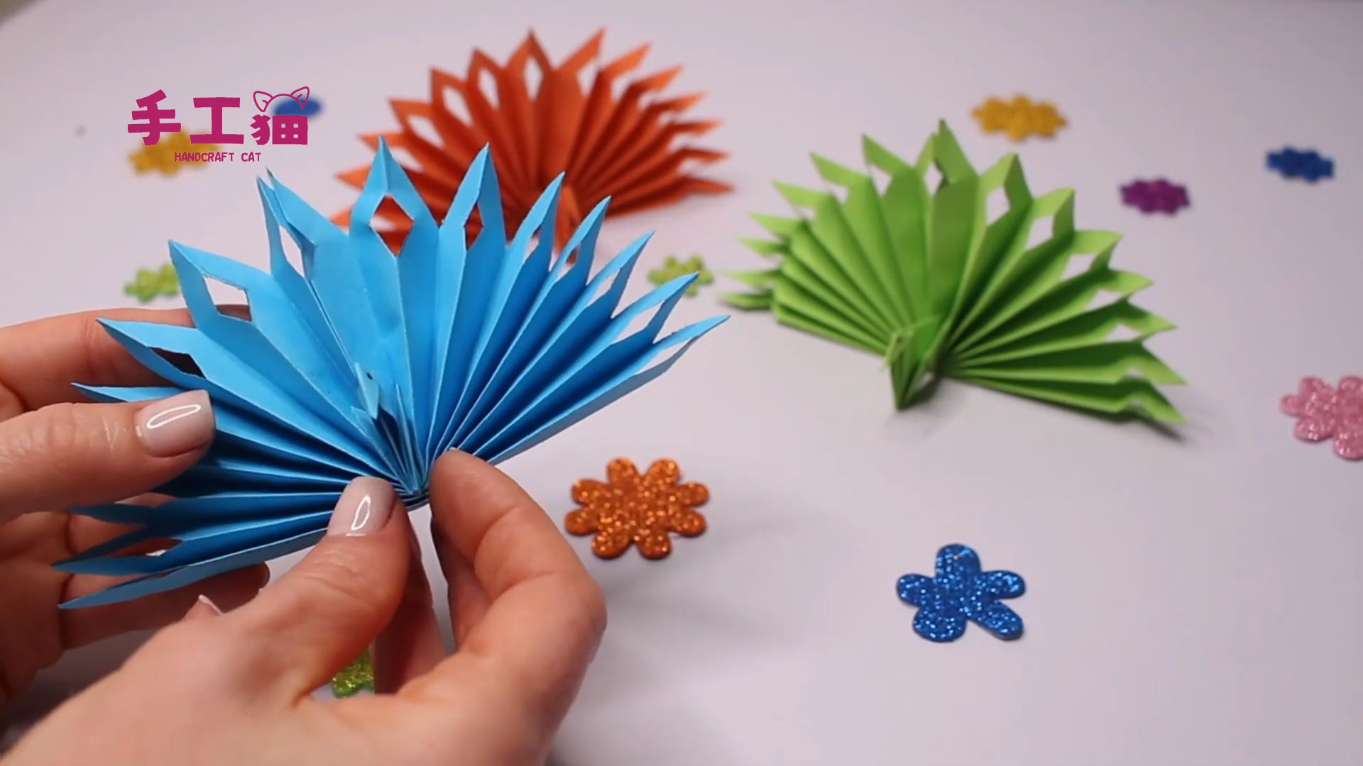 简单亲子儿童折纸创意手工教程孔雀