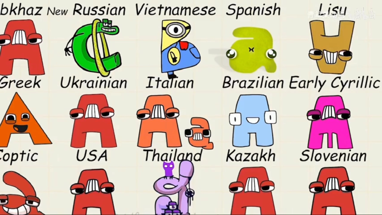 阿布哈兹语,新俄语,越南语,西班牙语,傈僳族语 字母传奇