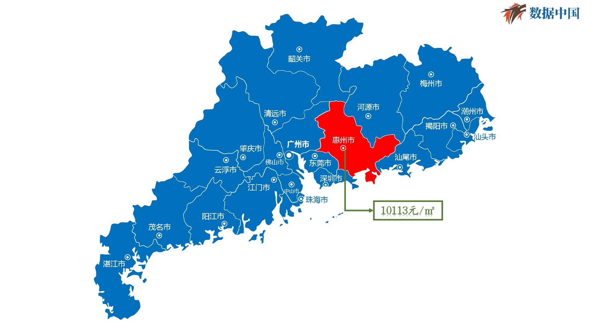 2020年10月份广东省各城市房价一览
