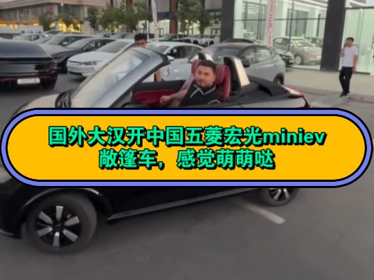 国外大汉开中国五菱宏光miniev敞篷车,感觉萌萌哒哔哩哔哩bilibili