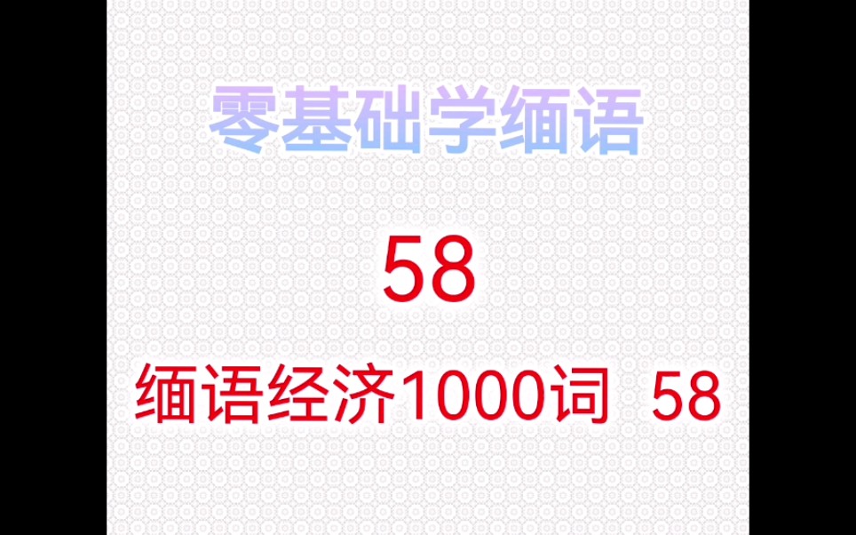 缅甸语经济词汇1000词 第58篇哔哩哔哩bilibili