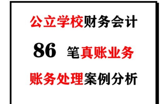 86笔公立学校真帐实操||新手小白也能秒懂!谁说公立学校会计不好做?看这86个业务的财务处理就够了!哔哩哔哩bilibili