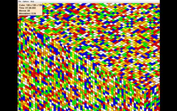 【27小时全程无加速】 128阶魔方还原 qqwref