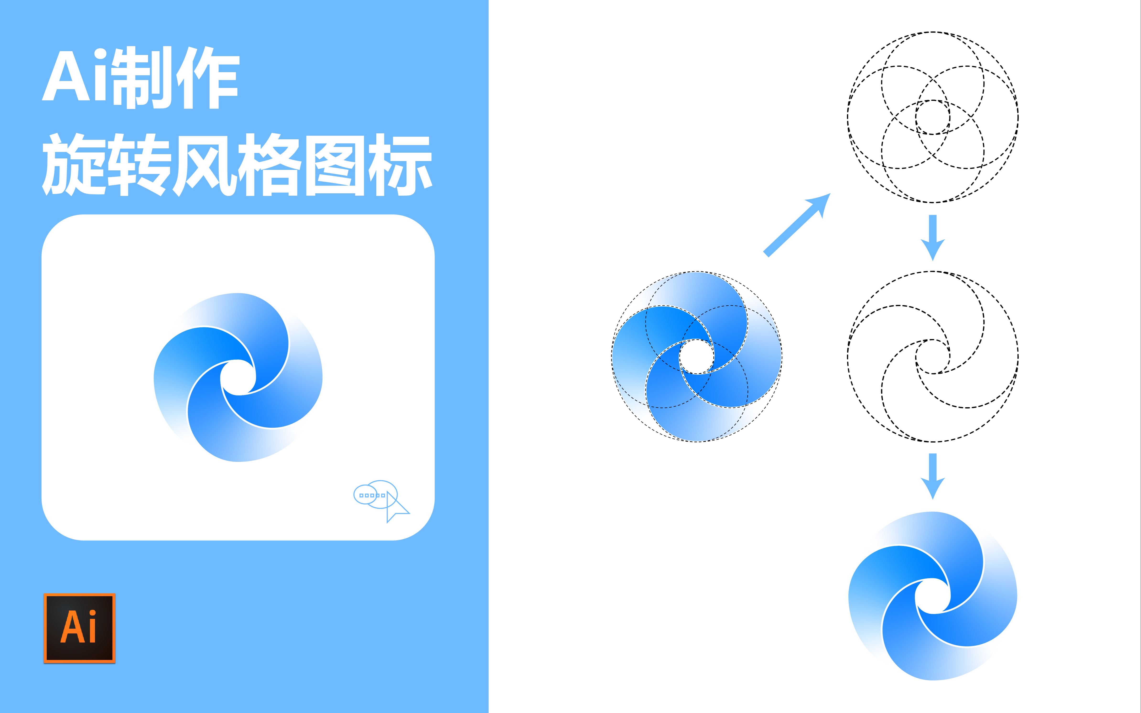 【Ai教程】Ai如何用形状生成工具制作旋转风格图标哔哩哔哩bilibili