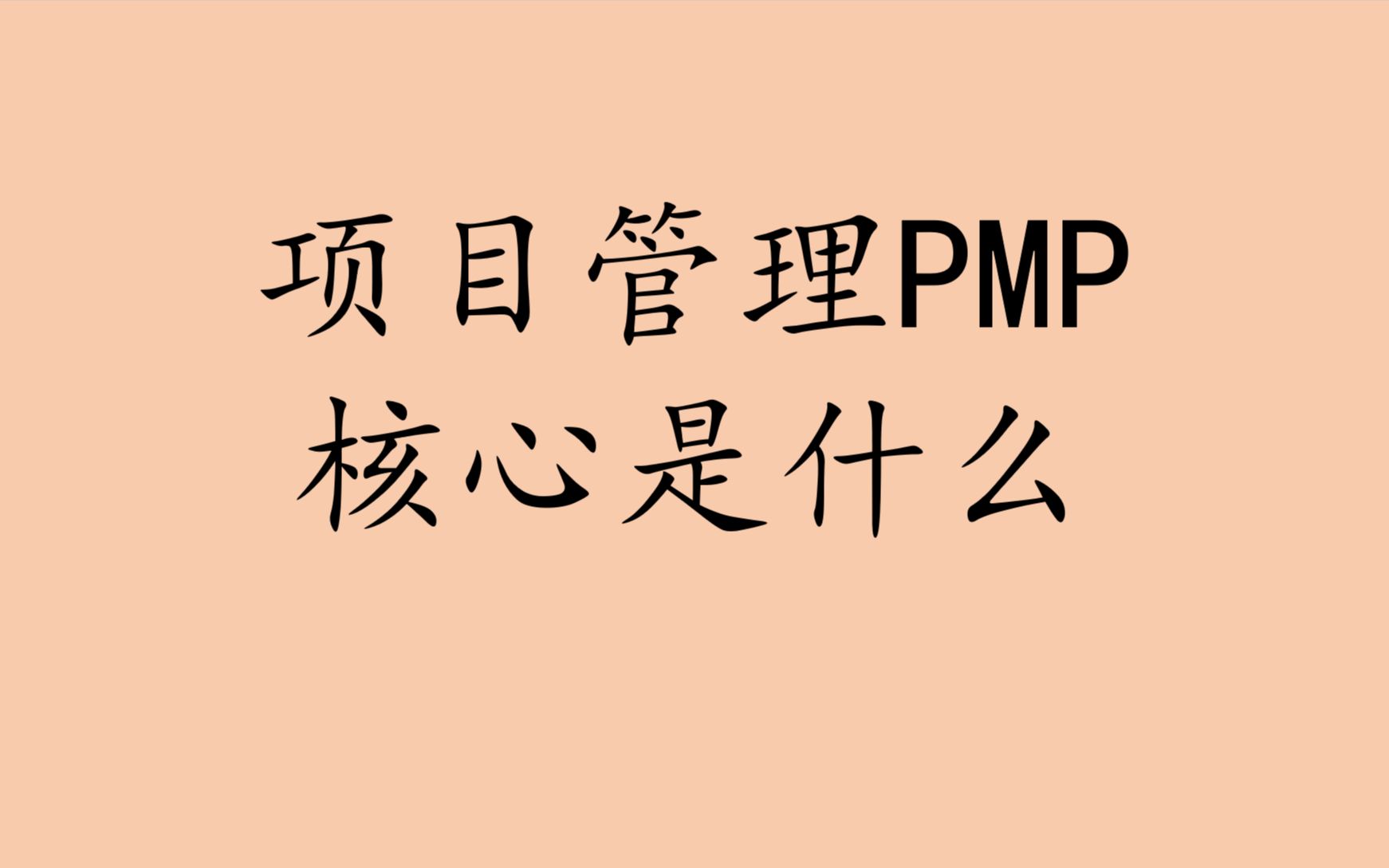 项目管理PMP核心是什么哔哩哔哩bilibili