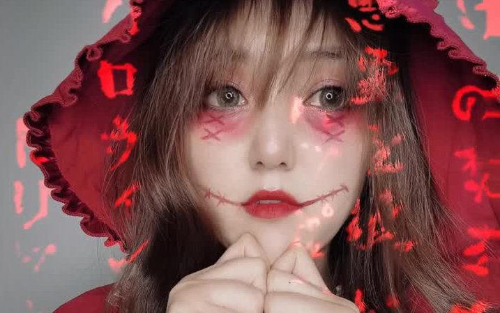 万圣节病娇鬼娃娃妆容分享~不给糖就捣蛋哈哈