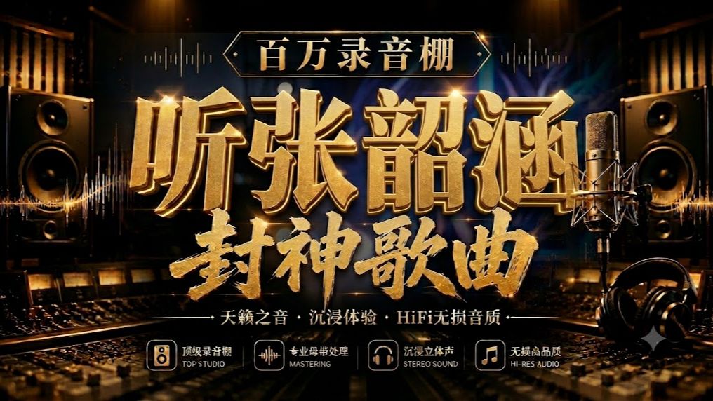 在百万豪装录音棚听【张韶涵】全套专辑，【Hi-Res无损音质】，可后台播放，沉浸式放松听歌，开车跑步通勤歌单