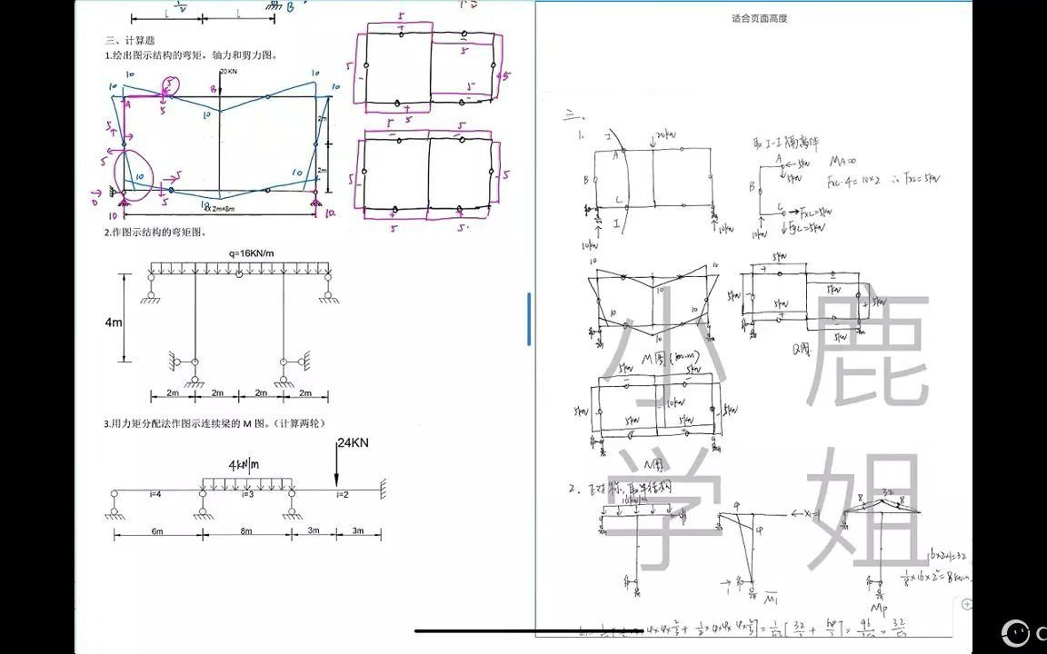 [图]小鹿学姐2021结构力学真题班课程-上海大学结力