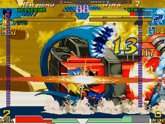 hadou(美国) vs drpepper(墨西哥)《漫画英雄vs卡普空》fightcade平台