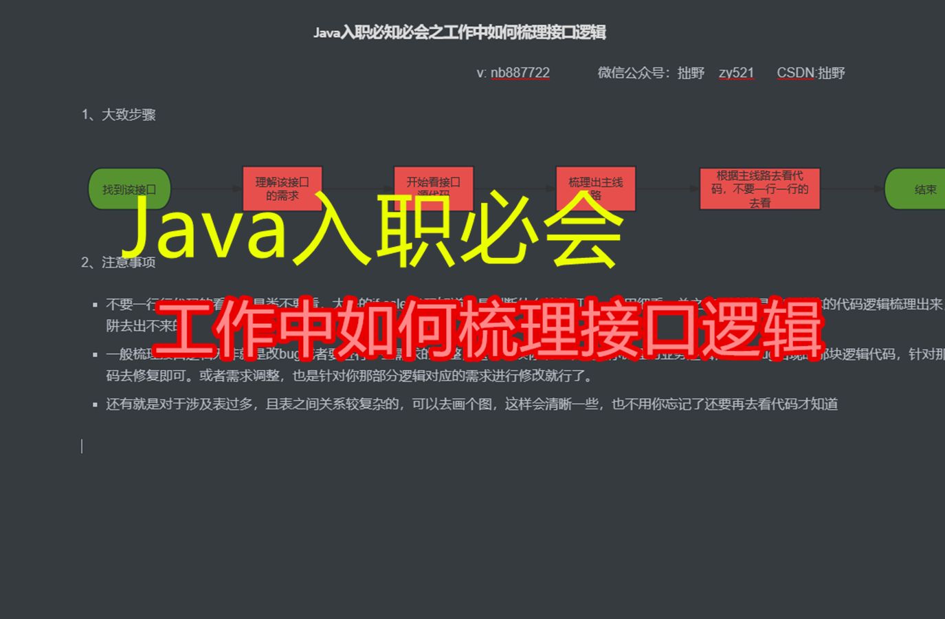 Java入职必知必会31 工作中如何梳理接口逻辑哔哩哔哩bilibili