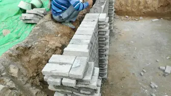 沉淀池砖块砌筑直槎留设