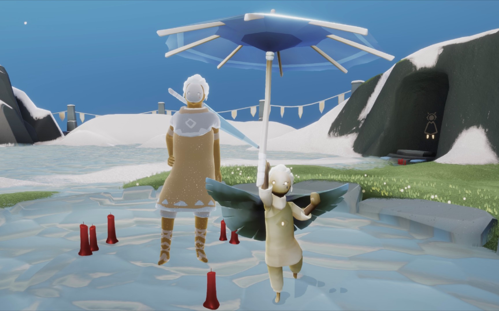 【sky光遇】【国服】1月28号复刻竹柄雨伞/花苞盘发/泪痣面具/叉腰