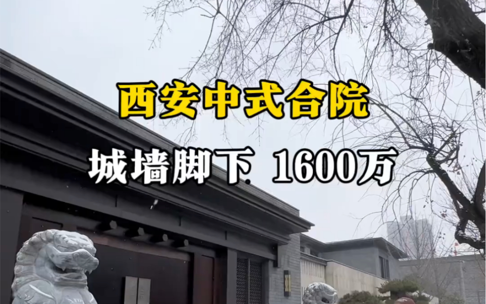 西安中式合院,城墙脚下1600万 #西安别墅 #西安房产 #西安买房哔哩哔哩bilibili