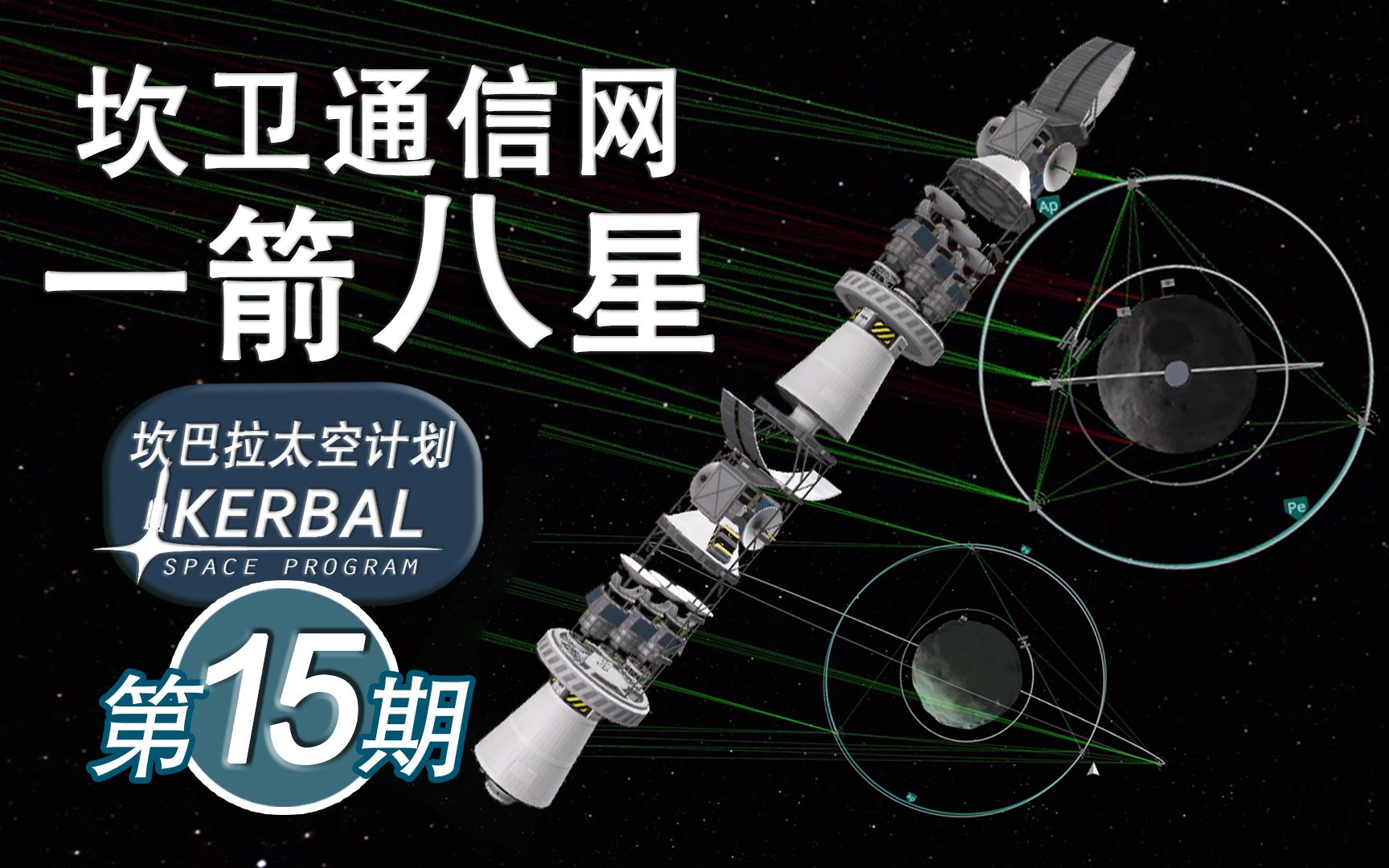 [图]【坎巴拉太空计划】#15 一箭八星建设坎卫通信网【ksp】