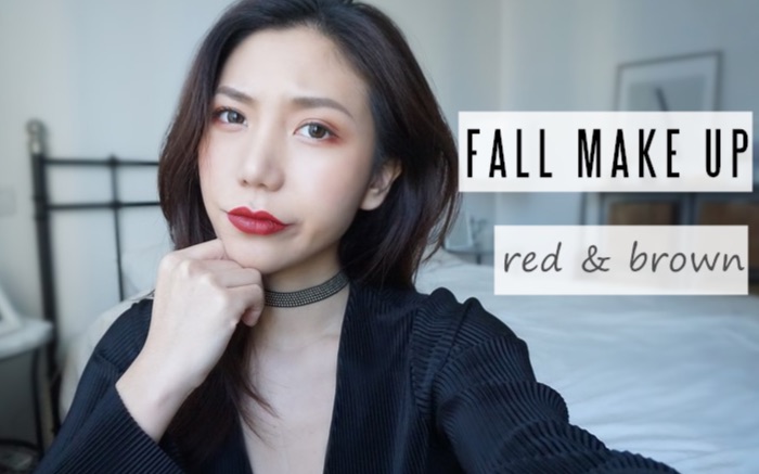 秋冬红色妆容redandbrownmakeupforfallannbition