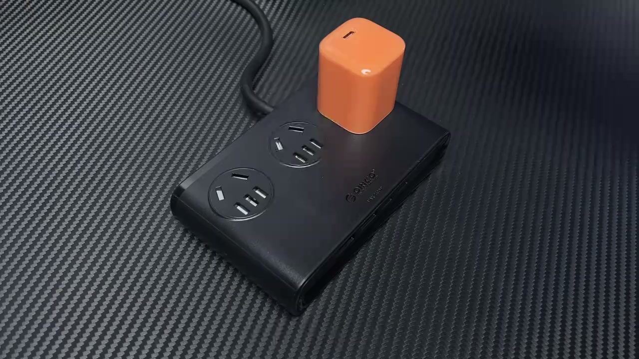 奥睿科25w小方砖插座桌面充电站多功能插排一转多快充排插适用苹果