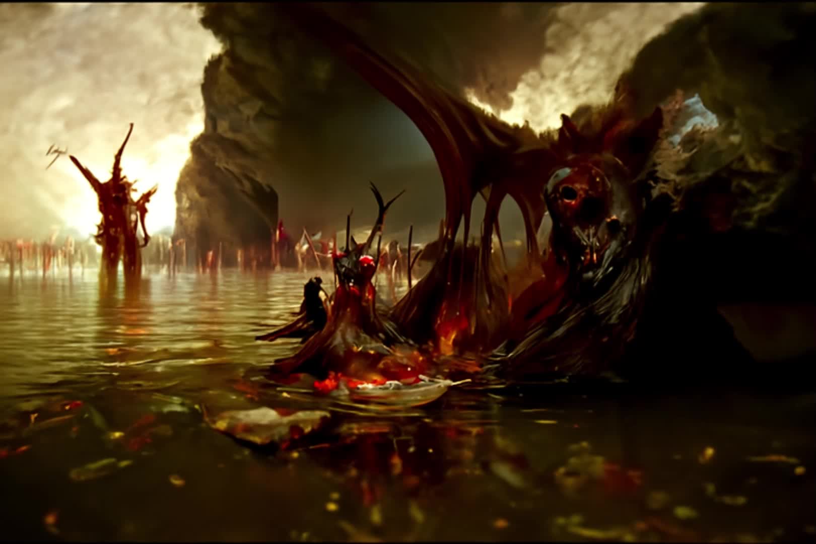 ai模拟地狱和人间的交汇场景