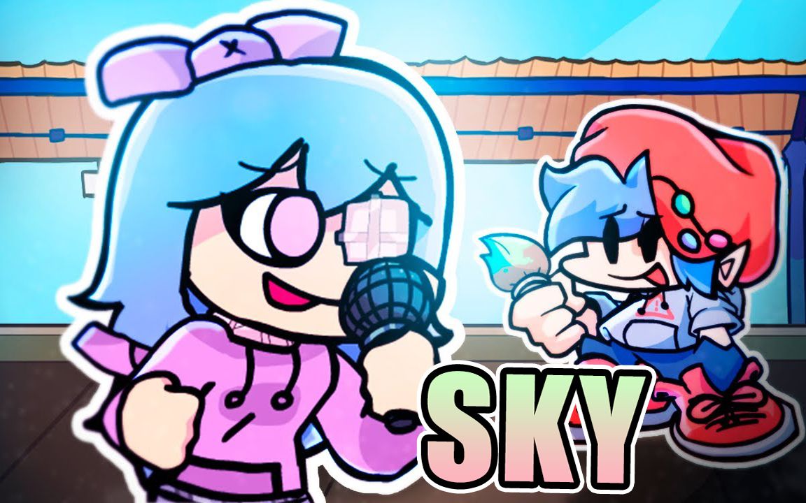 soft居然有sky版本! fnf中最可爱的模组!