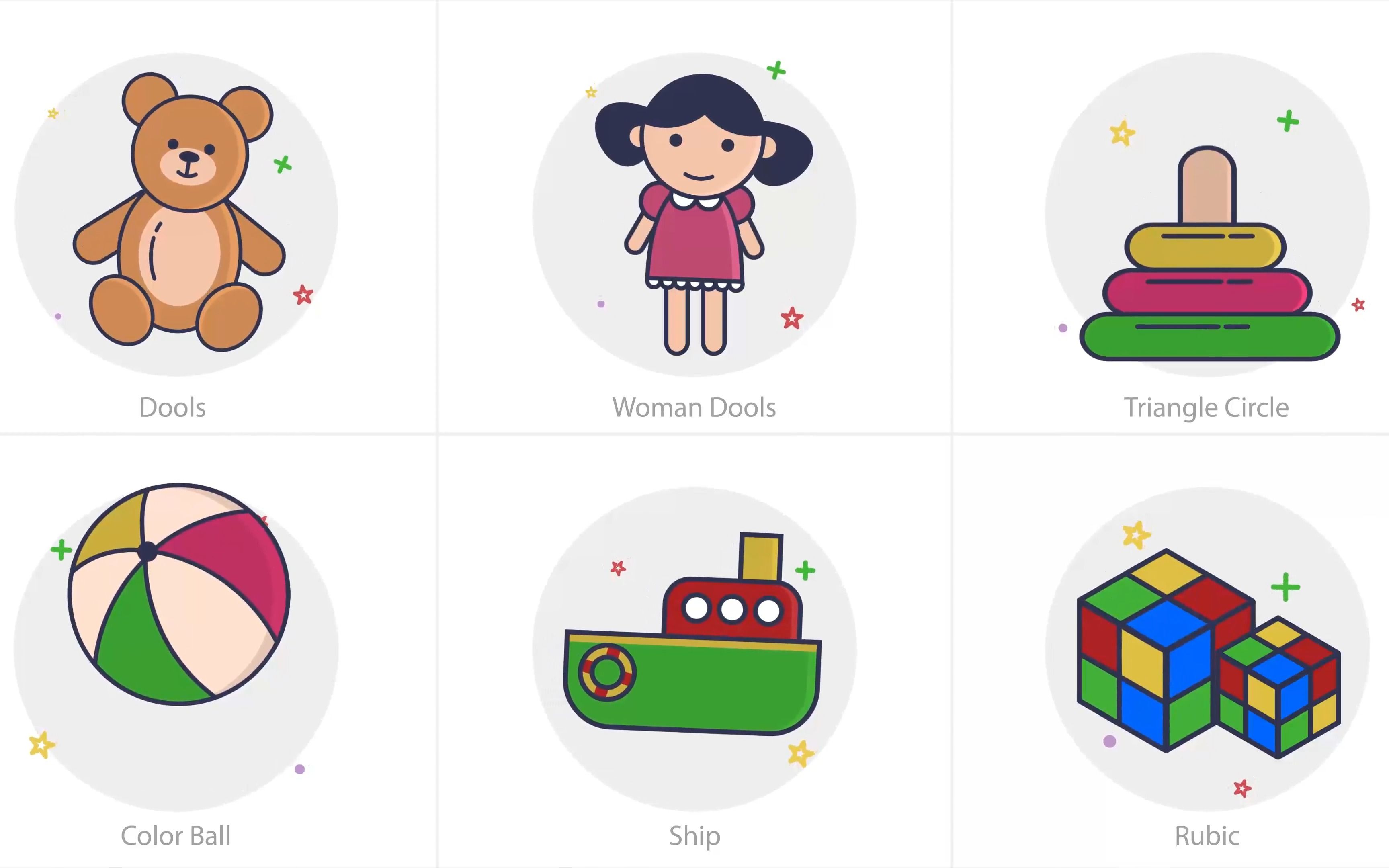 趣味可爱mg图标儿童元素教学素材动效动画