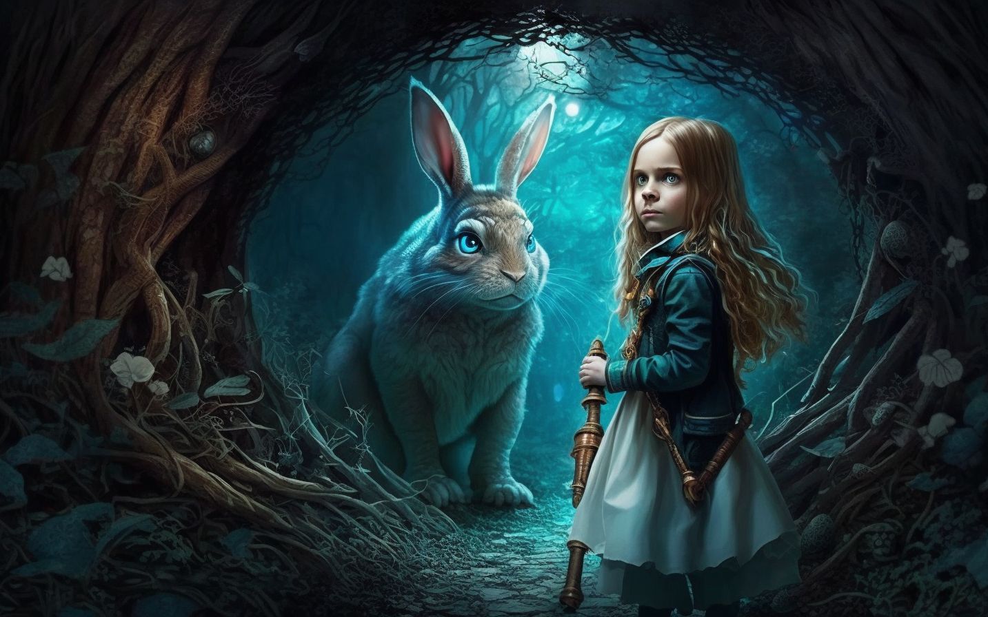 [ai绘画]爱丽丝的奇幻冒险故事(用ai编的故事和生成的图)