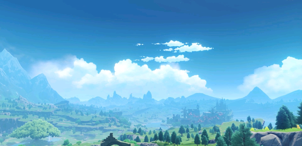 原神-延时摄影-晴空下的蒙德