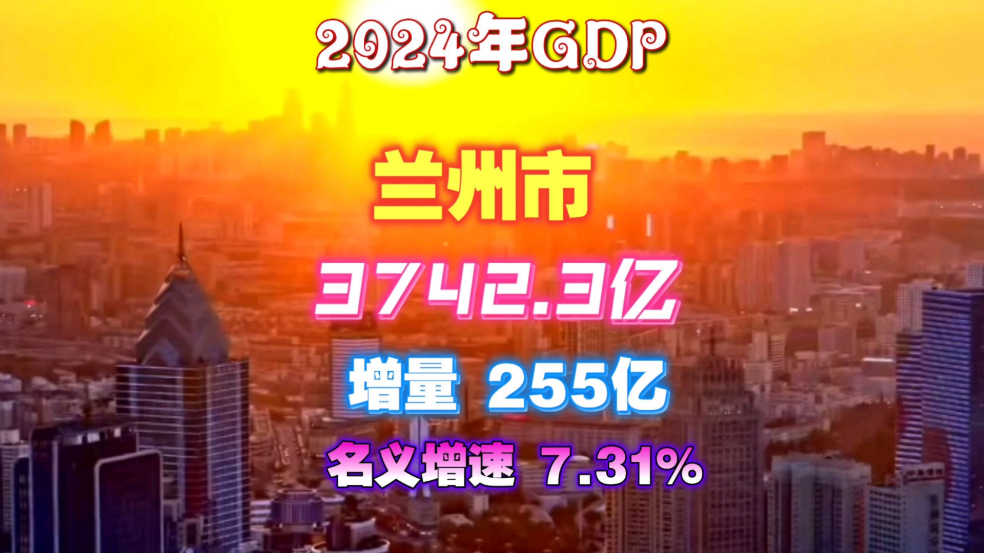 【GDP简报】2024年甘肃兰州GDP数据公布:兰哈顿不出所料哔哩哔哩bilibili