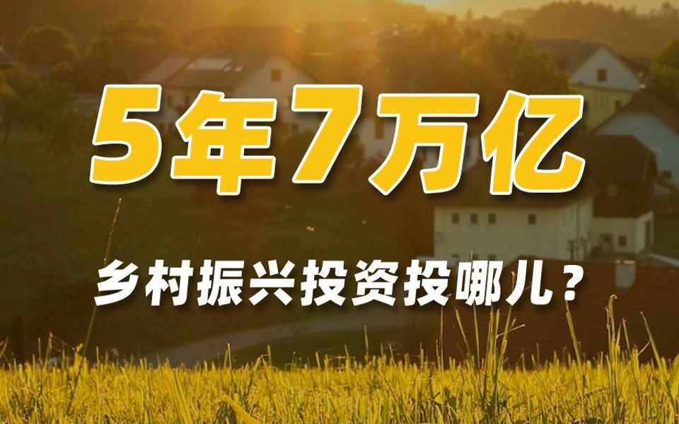 5年7万亿!乡村振兴投资重点投哪儿?哔哩哔哩bilibili