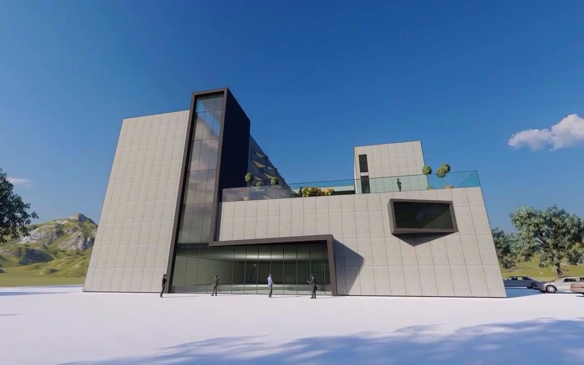 小型美术馆方案,两天时间lumion后期