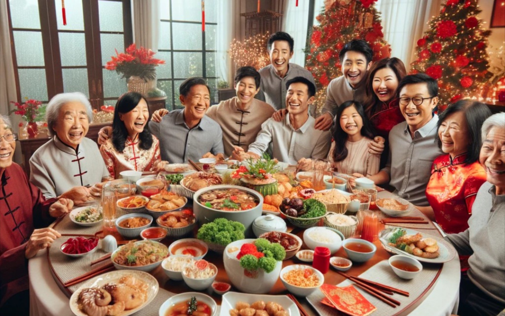 当你让gpt生成一家人吃年夜饭但人越吃越多,最后.