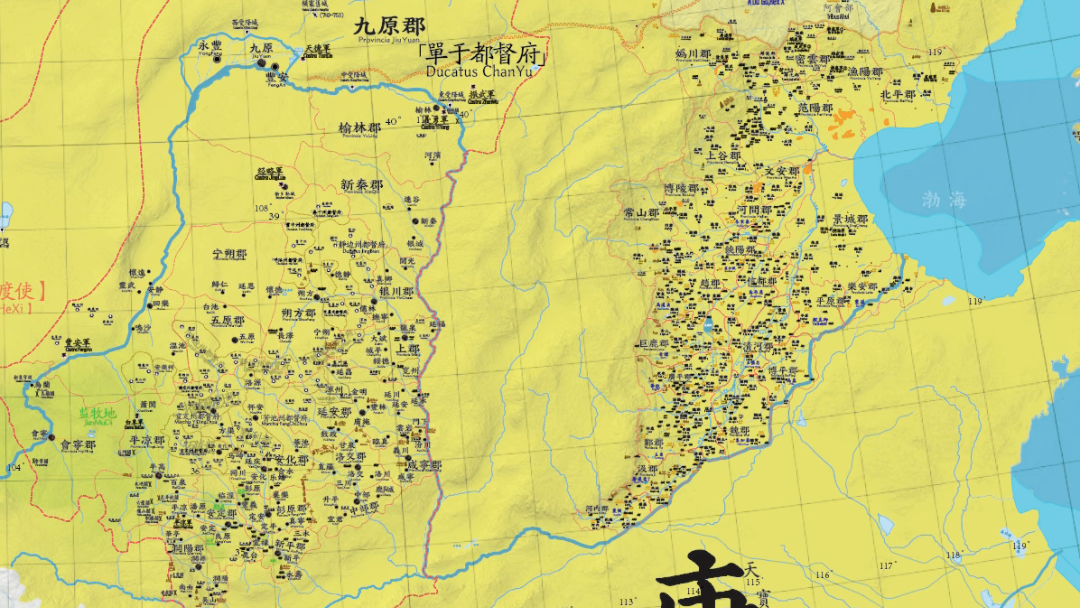 天宝十四载唐朝疆域图-关内道构建进度