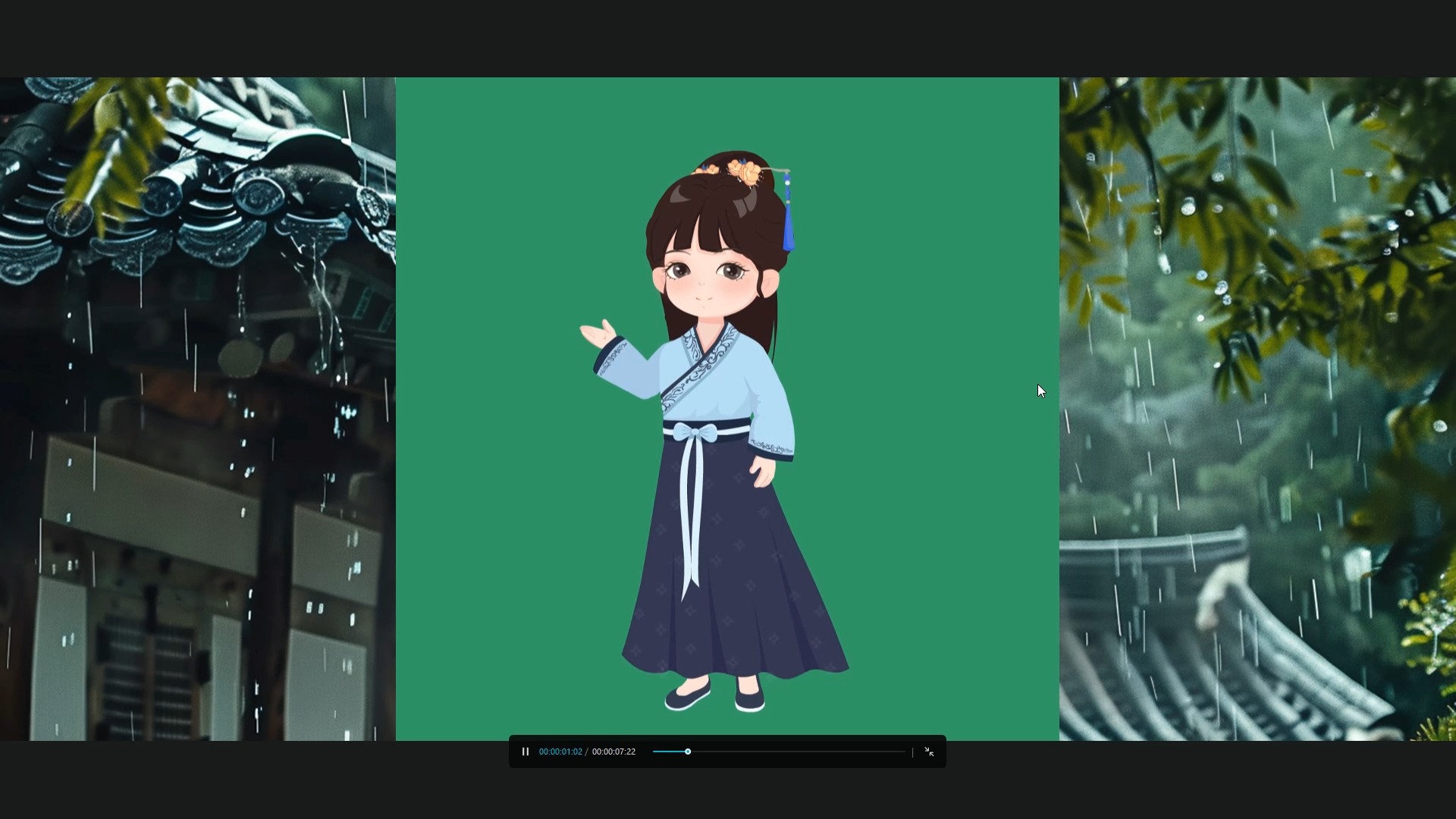 古风女孩素材绿幕素材怎样在剪映中去除绿色背景