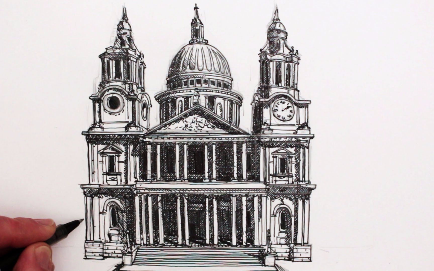 圣瓦西里大教堂素描图片