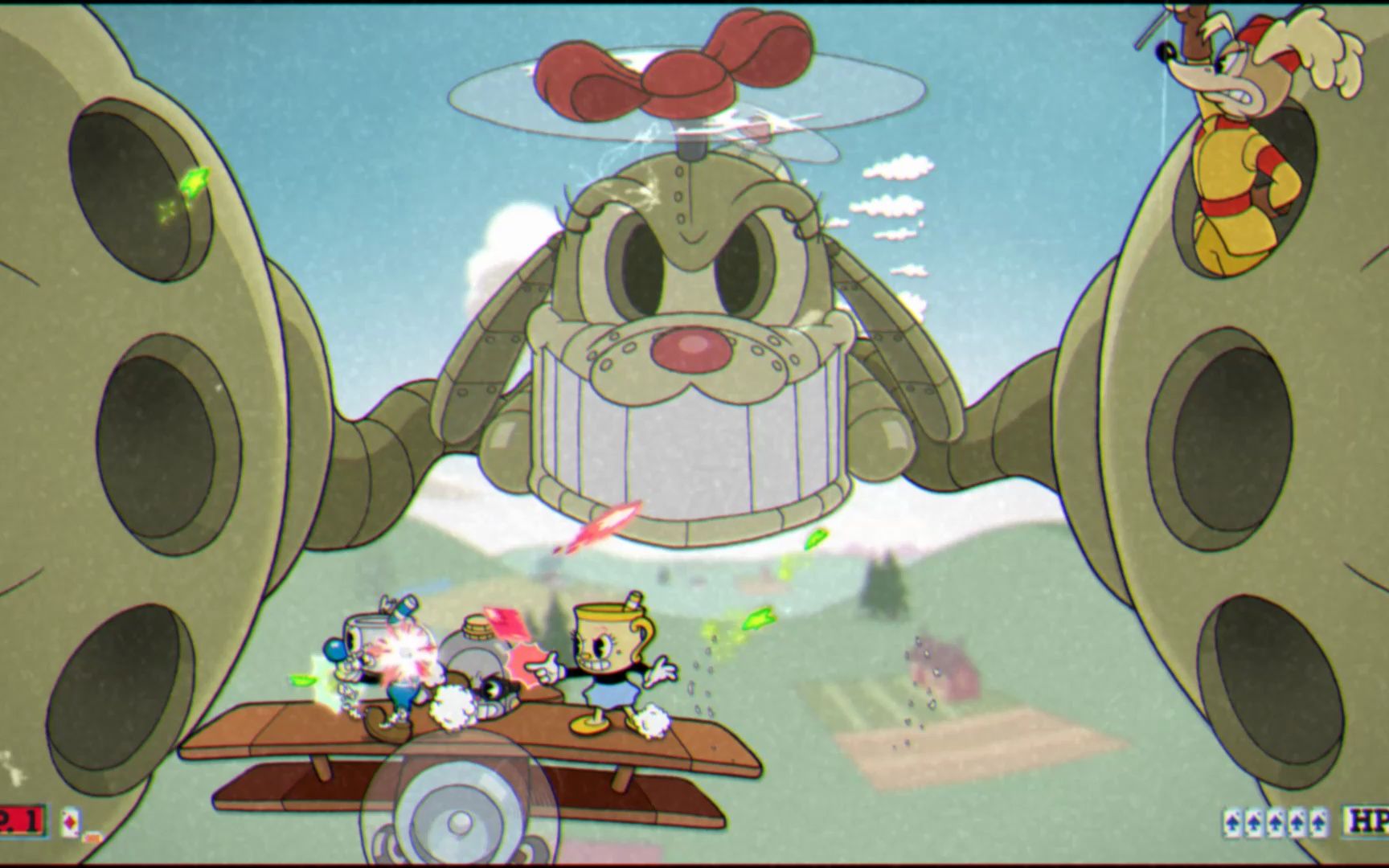 【茶杯头】dlc-双人通关全流程#8 彩蛋关 "空中斗狗"