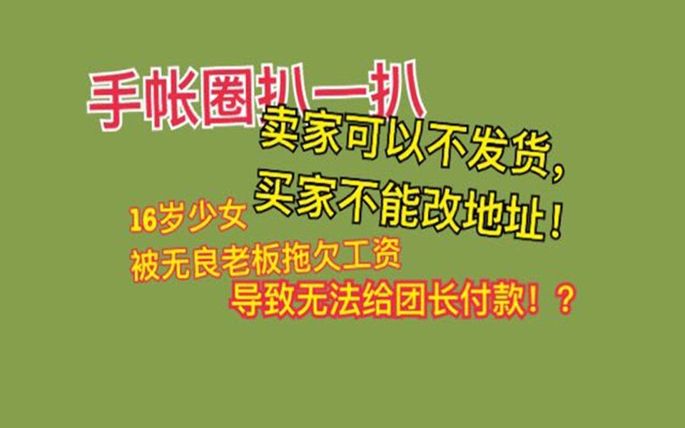 大将军的手账 手账圈818 震惊! 16岁少女被无良老板拖欠工资导致无法给团长付款哔哩哔哩bilibili