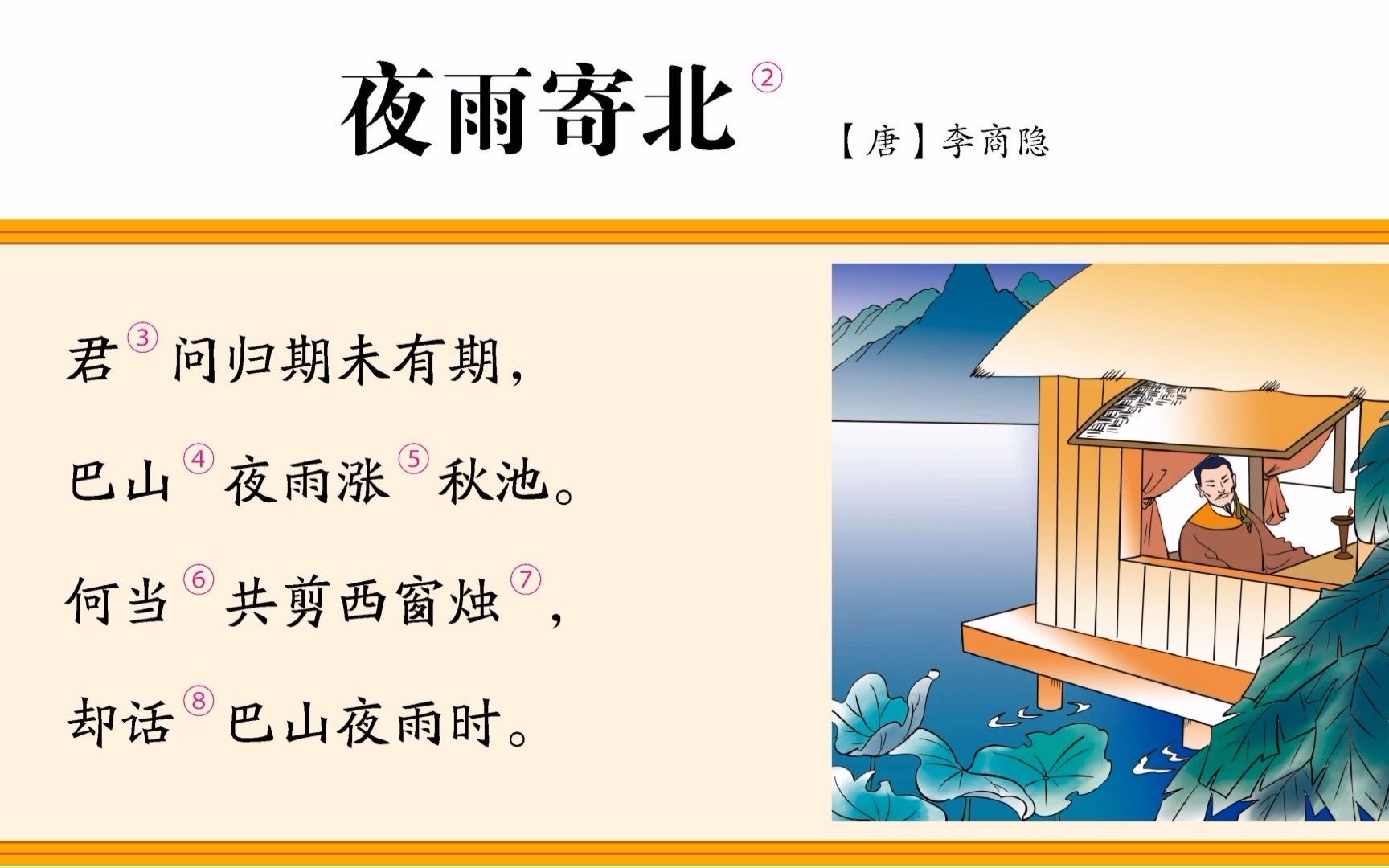 初中生常用古诗词(13):夜雨寄北