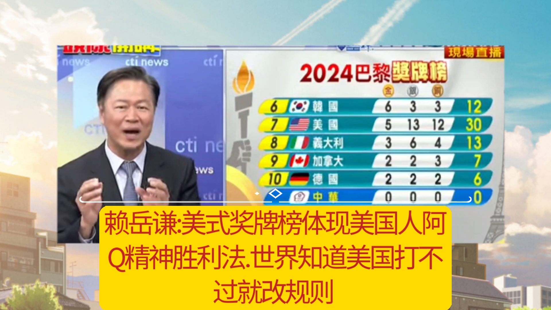 赖岳谦:美式奖牌榜体现美国人身上阿q精神胜利法.