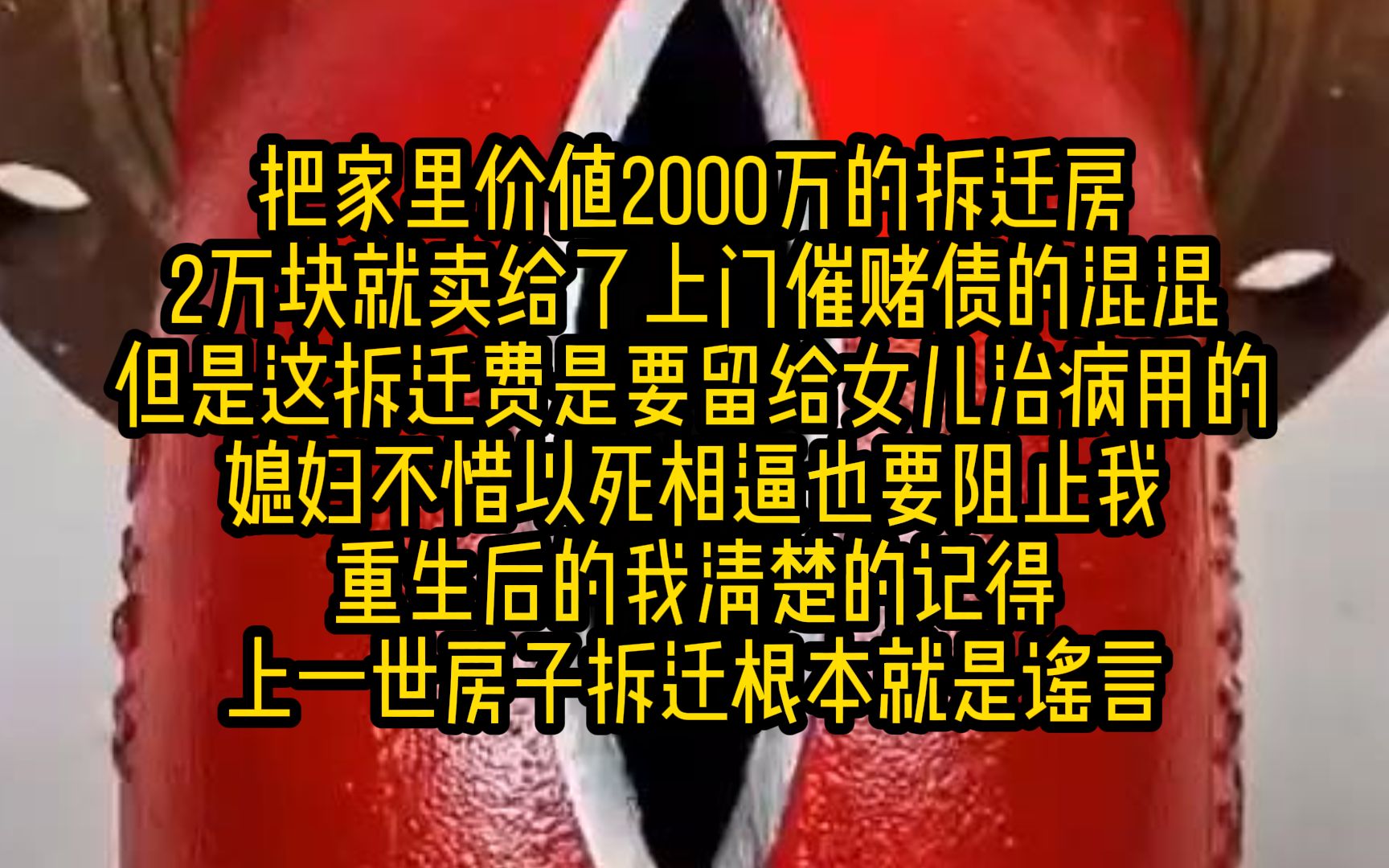 [图]《发家拆迁》把家里价值2000万的拆迁房，2万块就卖给了上门催赌债的混混，但是这拆迁费是要留给女儿治病用的，媳妇不惜以死相逼也要阻止我