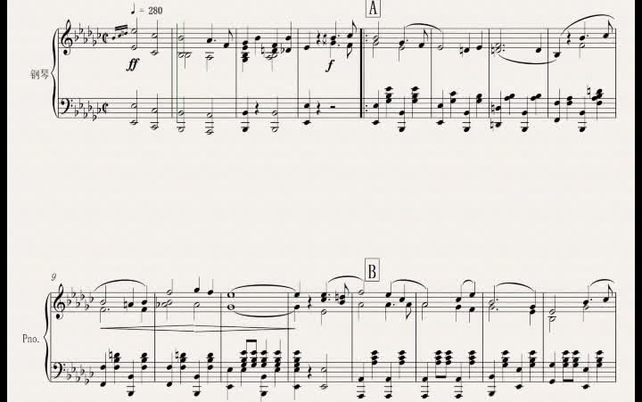 视谱向斯拉夫女人告别钢琴