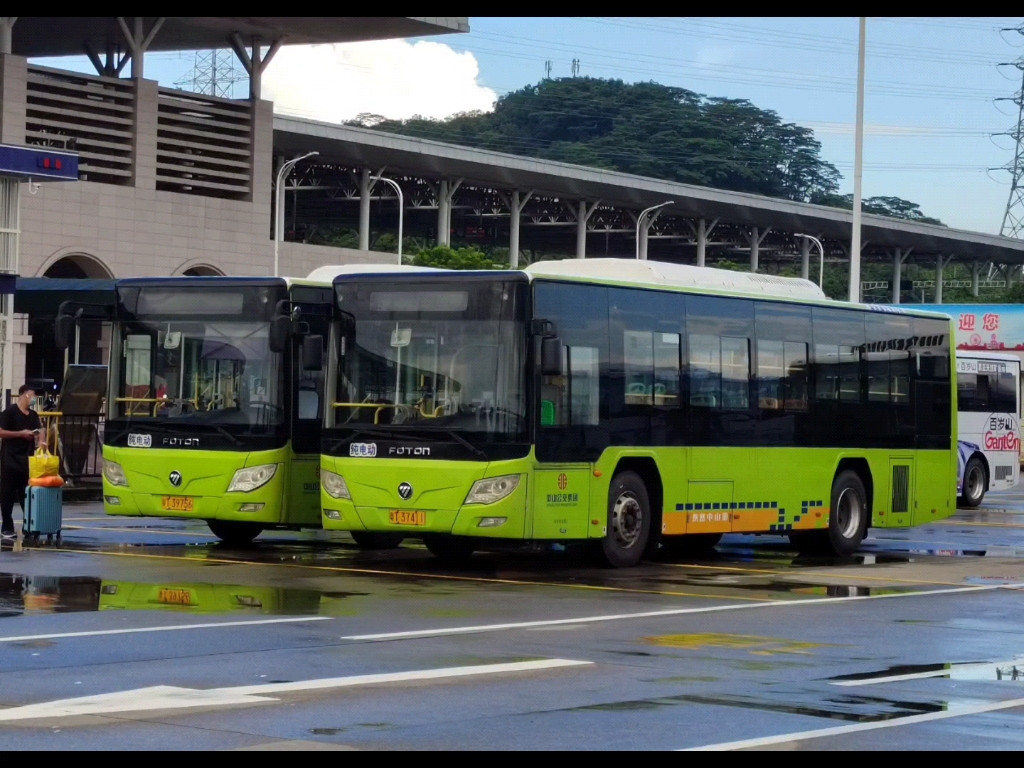 【中山公交002路】中山公交集团福田bj6105evca-2型10米"电鹰"乘车