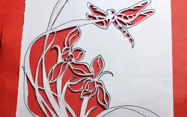 蝴蝶兰剪纸图片