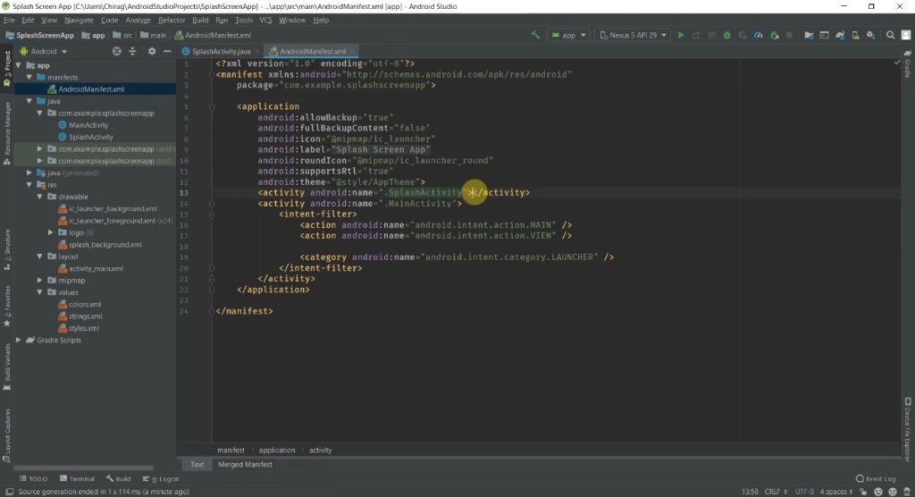 Android 闪屏-启动页动画 | Splash Screen Components | Android Studio 从0到1,绝对干货!