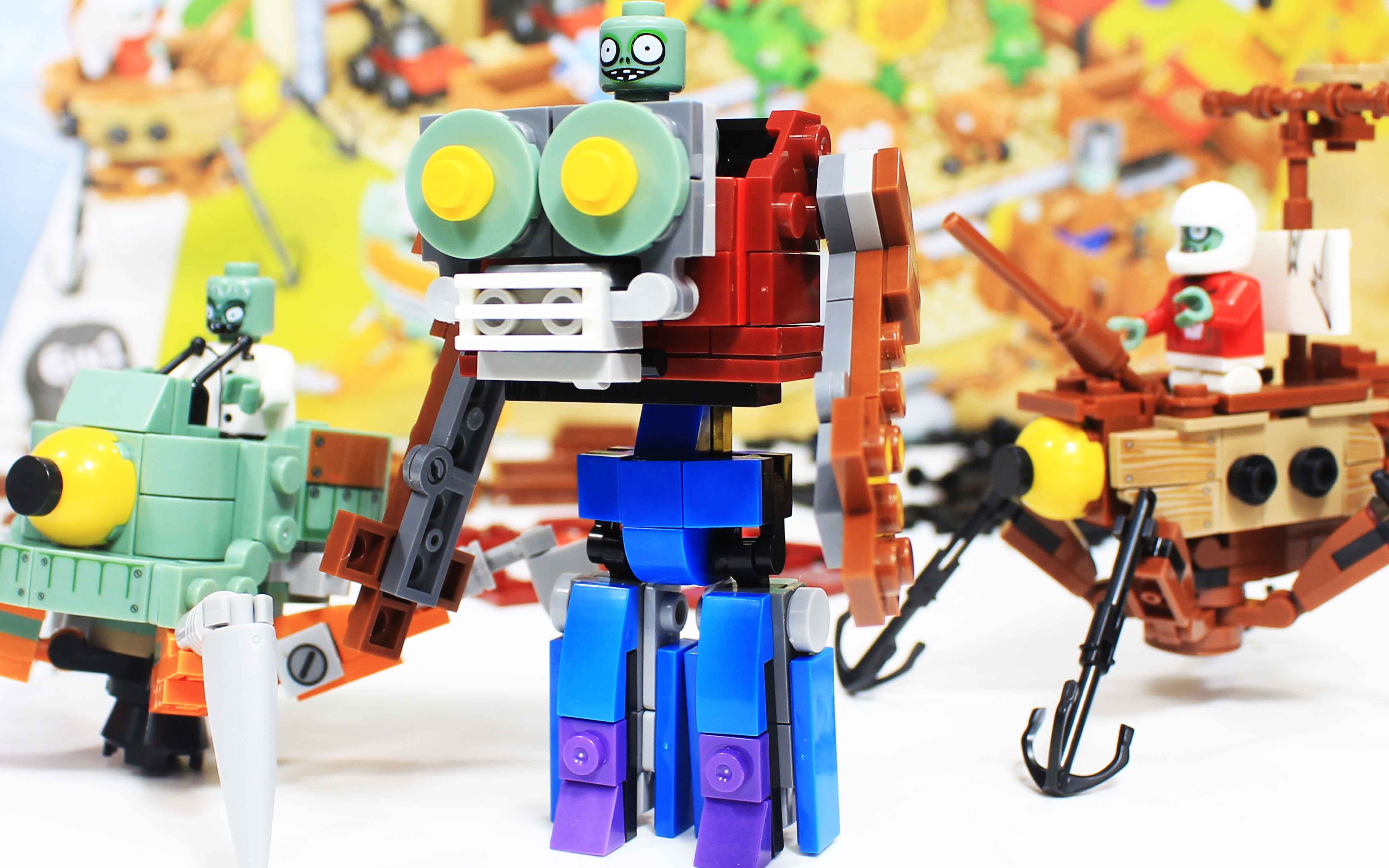 植物大战僵尸积木僵尸军团 机甲巨人僵尸与小鬼僵尸 玩具一班_哔哩