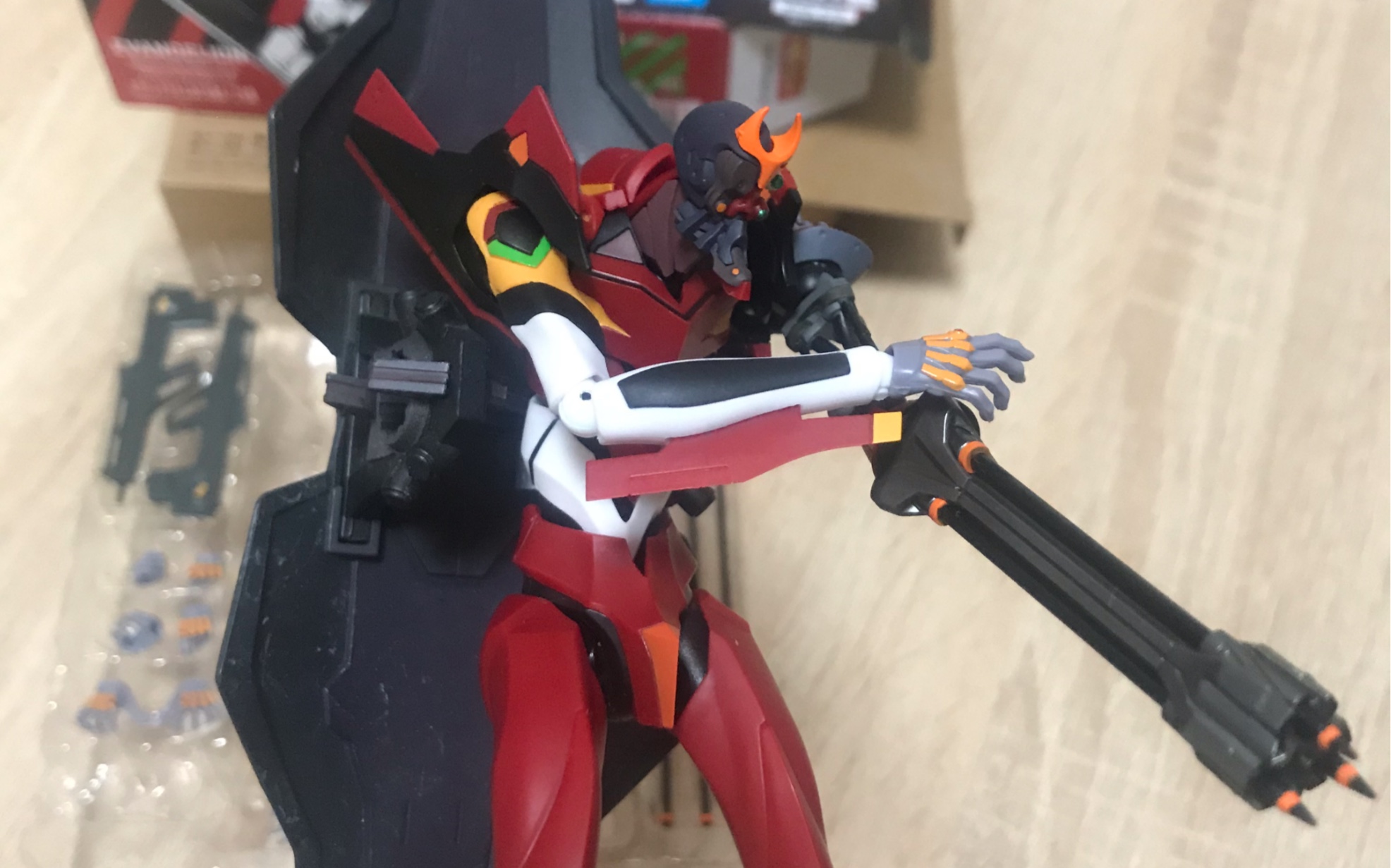 万代robot魂 eva新世纪福音战士 改2号机β开箱(海洋堂改2盾)