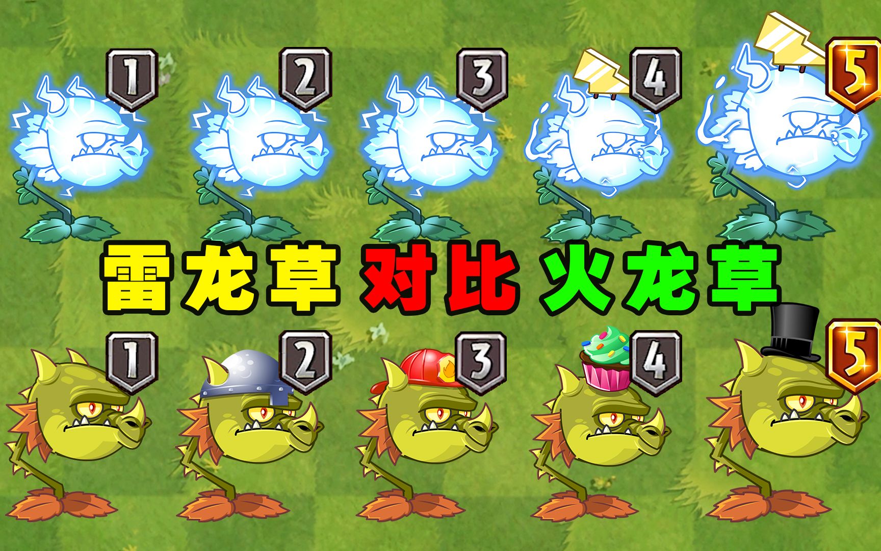 雷龙草和火龙草1至5阶测评,雷与火的碰撞谁更强?