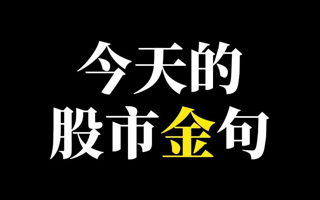 今天的股市金句哔哩哔哩bilibili