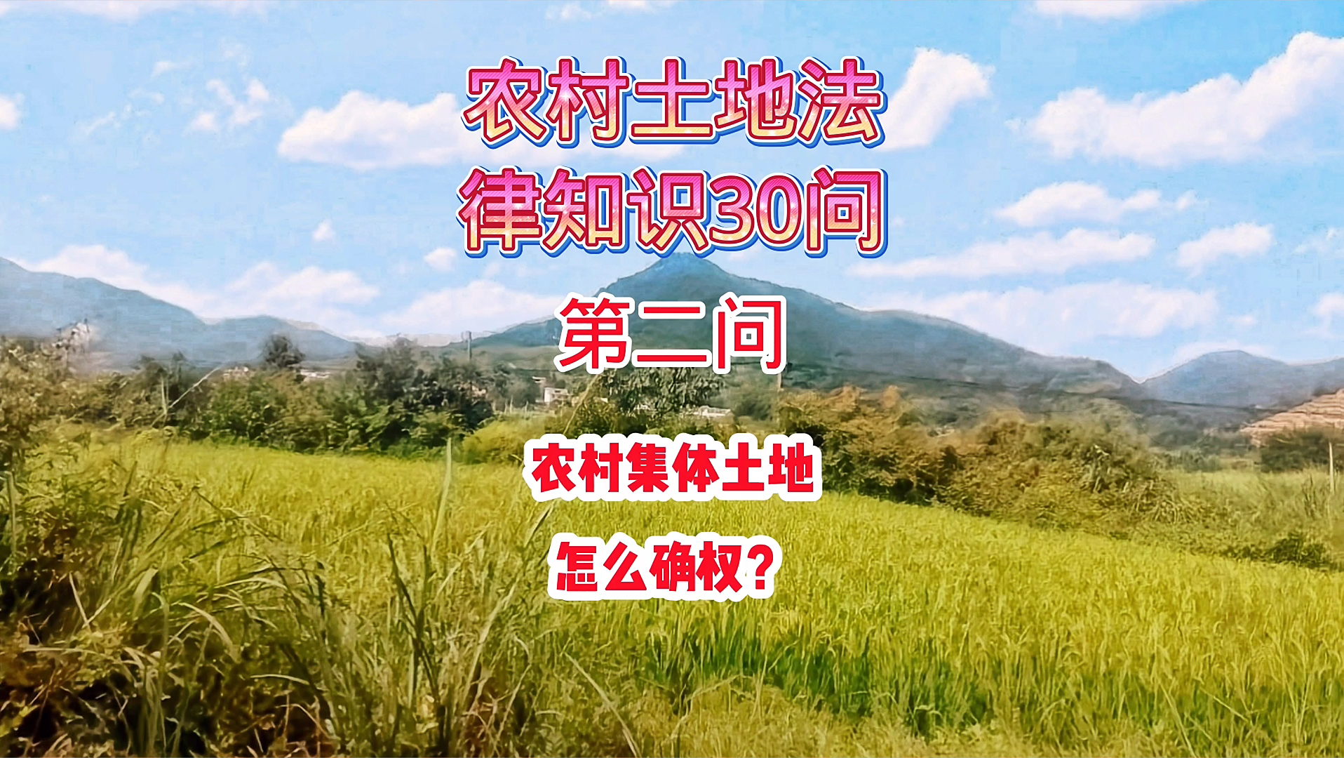 农村土地法律知识30问 第二问 农村集体土地怎么确权?哔哩哔哩bilibili