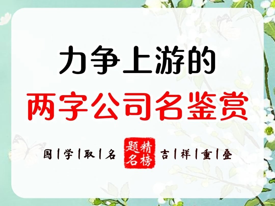 力争上游的两字公司名鉴赏哔哩哔哩bilibili