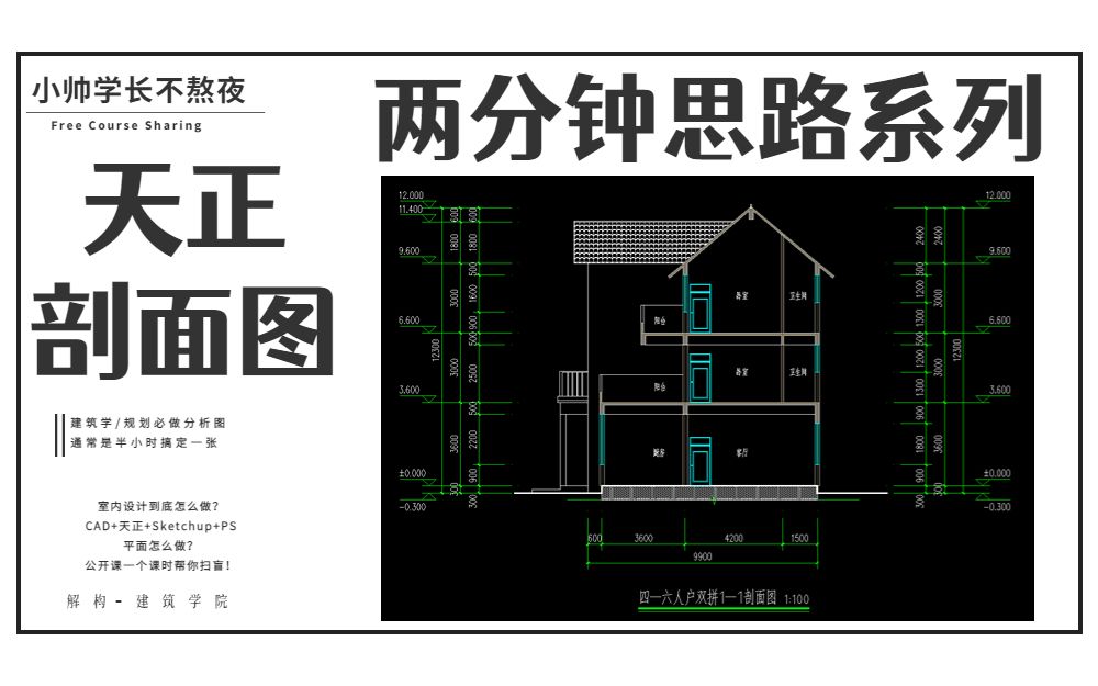 【天正】绘制 剖面图 的思路!哔哩哔哩bilibili