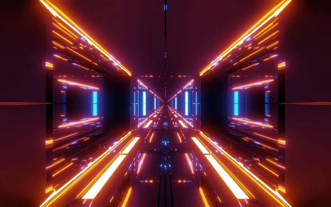 舞台背景 ▏a202 蓝色科技金色线条光线感灯光光管闪灯光秀超酷隧道