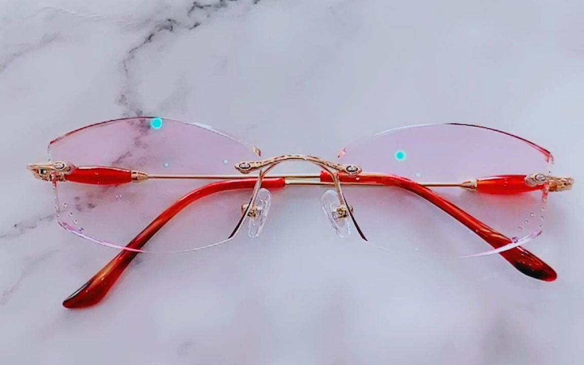 专柜正品 韩国yein魅影无框切边镶钻近视眼镜6206 镶玛瑙眼镜女款